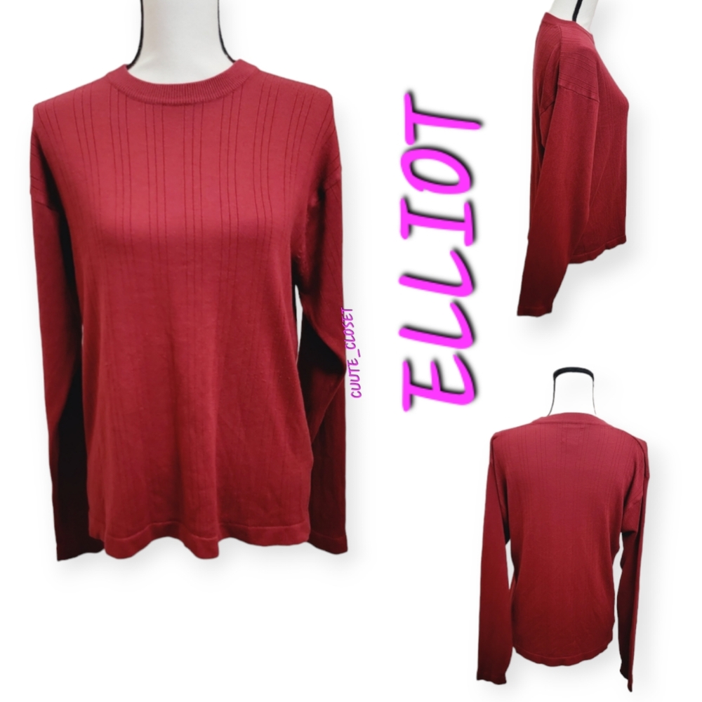 ELLIOT Ribbed long sleeve crew neckline sweater